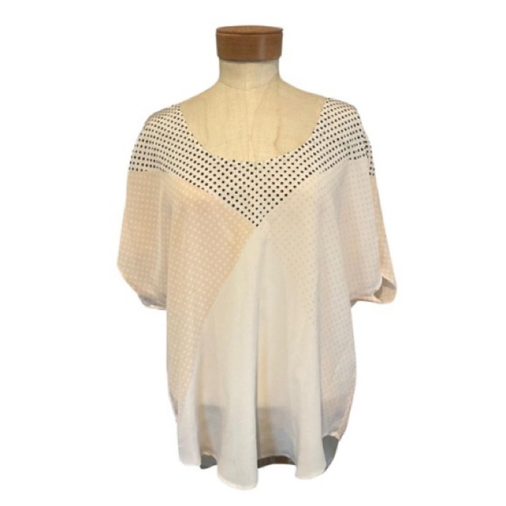 Equipment Silk Polka Dot Color Block Cream